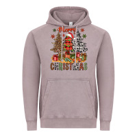Vintage Zinc Merry Christmas with western trees Vintage Hoodie - NancyCooperArtShop