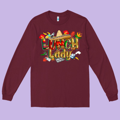 Cinco De Mayo Lunch Lady Long Sleeve Tee Designed By Cowgirlartshop