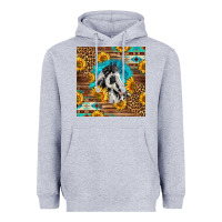 Heather Grey western paint horse Heavyweight Hoodie - LillyAllenDesigns