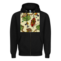 Black african woman and mask seamless pattern Zipper Hoodie - BundleAndBundleShop