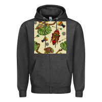 Charcoal Heather african woman and mask seamless pattern Zipper Hoodie - BundleAndBundleShop