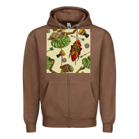 Chestnut african woman and mask seamless pattern Zipper Hoodie - BundleAndBundleShop