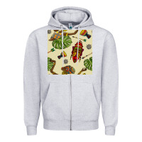 Heather Grey african woman and mask seamless pattern Zipper Hoodie - BundleAndBundleShop