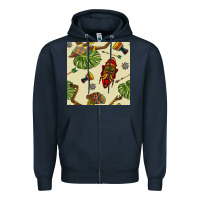 Navy african woman and mask seamless pattern Zipper Hoodie - BundleAndBundleShop