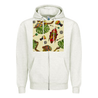 Oatmeal Heather african woman and mask seamless pattern Zipper Hoodie - BundleAndBundleShop