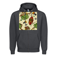 Smoke african woman and mask seamless pattern Zipper Hoodie - BundleAndBundleShop