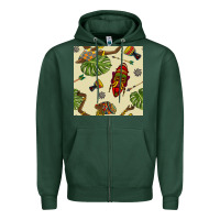 Sports Green african woman and mask seamless pattern Zipper Hoodie - BundleAndBundleShop