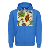 True Royal african woman and mask seamless pattern Zipper Hoodie - BundleAndBundleShop