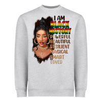 Heather Grey I am black history black girl Heavyweight Sweatshirt - FaDigitalArtStudio