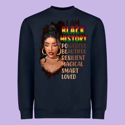 I Am Black History Black Girl Heavyweight Sweatshirt Designed By Fadigitalartstudio