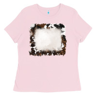 Bubblegum Pink cowhide frames background Ladies Tee - RanaPortraitStore