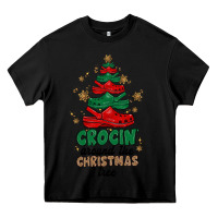 Black crocin around the christmas tree Heavy Core Tee - MaliasSmallBusiness