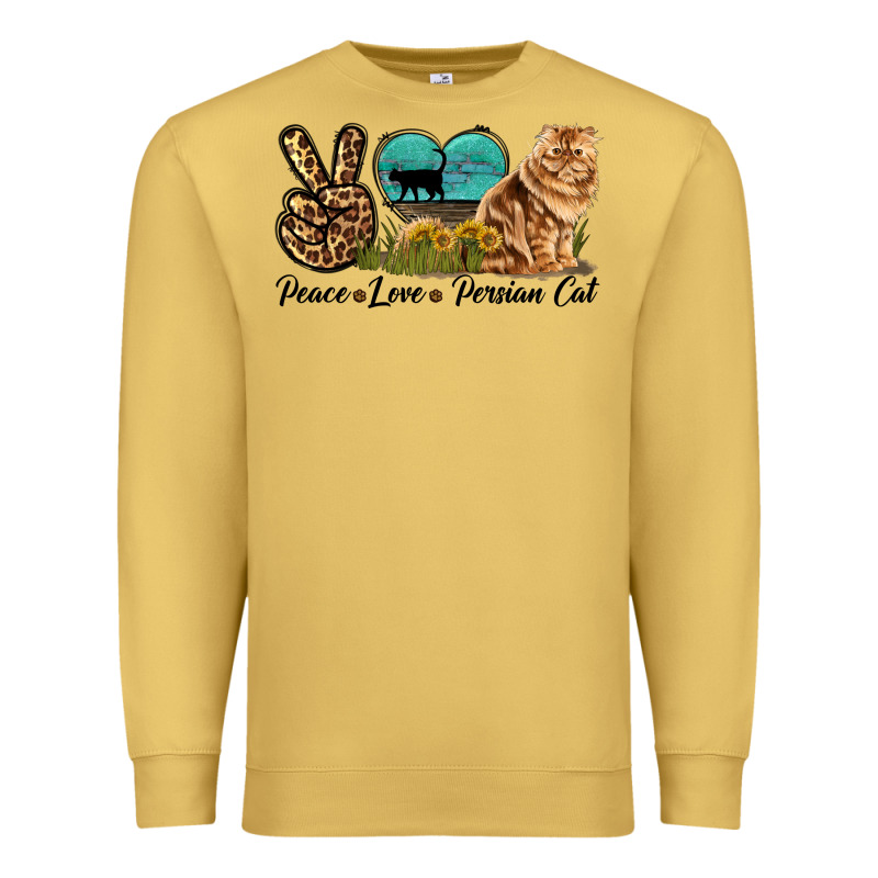 Peace Love Persian Cat Premium Sweatshirt by LillyAllenDesigns | Teevron