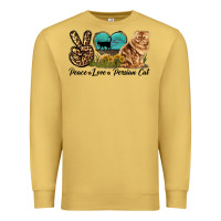 Antique Gold Peace Love Persian Cat Premium Sweatshirt - LillyAllenDesigns