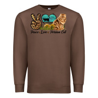 Chestnut Peace Love Persian Cat Premium Sweatshirt - LillyAllenDesigns