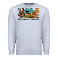 Heather Grey Peace Love Persian Cat Premium Sweatshirt - LillyAllenDesigns