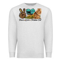 Oatmeal Heather Peace Love Persian Cat Premium Sweatshirt - LillyAllenDesigns