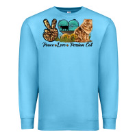Ocean Blue Peace Love Persian Cat Premium Sweatshirt - LillyAllenDesigns