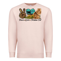 Pale Pink Peace Love Persian Cat Premium Sweatshirt - LillyAllenDesigns