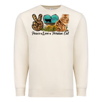 Sandshell Peace Love Persian Cat Premium Sweatshirt - LillyAllenDesigns