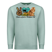 Seafoam Peace Love Persian Cat Premium Sweatshirt - LillyAllenDesigns