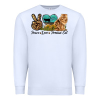 White Peace Love Persian Cat Premium Sweatshirt - LillyAllenDesigns