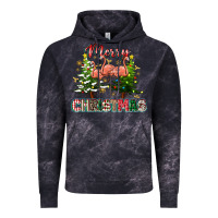 Cloud Black Merry Christmas flamingo Vintage Hoodie - texasbilliewilder
