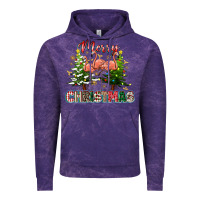 Cloud Purple Merry Christmas flamingo Vintage Hoodie - texasbilliewilder