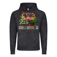 Vintage Black Merry Christmas flamingo Vintage Hoodie - texasbilliewilder