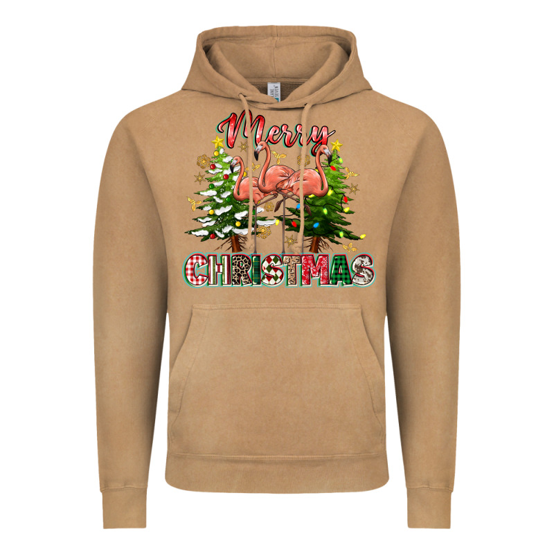 Merry Christmas Flamingo Vintage Hoodie by texasbilliewilder | Teevron