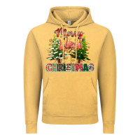 Vintage Mustard Merry Christmas flamingo Vintage Hoodie - texasbilliewilder