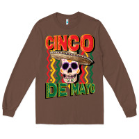Chestnut cinco de mayo with skull Long Sleeve Tee - CowGirlArtShop