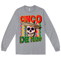 Heather Grey cinco de mayo with skull Long Sleeve Tee - CowGirlArtShop