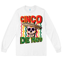White cinco de mayo with skull Long Sleeve Tee - CowGirlArtShop