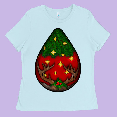 Christmas  Teardrop Ladies Tee Designed By Bundleandbundleshop