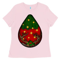 Bubblegum Pink Christmas  teardrop Ladies Tee - BundleAndBundleShop