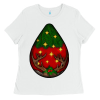 White Christmas  teardrop Ladies Tee - BundleAndBundleShop
