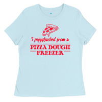 Baby Blue piggybacked from a pizza dough freezer Ladies Tee - tuanDangUi