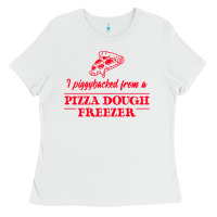 White piggybacked from a pizza dough freezer Ladies Tee - tuanDangUi