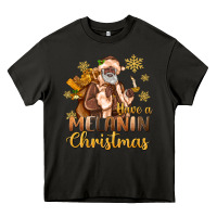 Asphalt have a melanin christmas black santa Heavy Core Tee - MaliasSmallBusiness