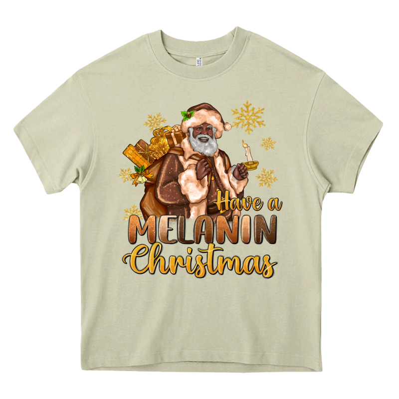 Have A Melanin Christmas Black Santa Heavy Core Tee by MaliasSmallBusiness | Teevron