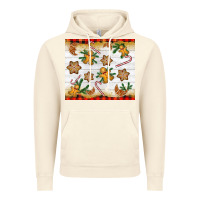 Vintage Artic Christmas gingerbread cookies and candy cane Vintage Hoodie - NancyCooperArtShop
