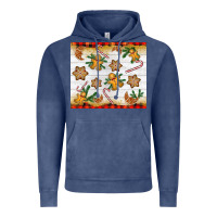 Vintage Denim Christmas gingerbread cookies and candy cane Vintage Hoodie - NancyCooperArtShop