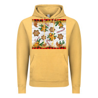 Vintage Mustard Christmas gingerbread cookies and candy cane Vintage Hoodie - NancyCooperArtShop