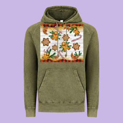 Christmas Gingerbread Cookies And Candy Cane Vintage Hoodie Designed By Nancycooperartshop