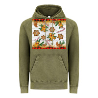 Vintage Olive Christmas gingerbread cookies and candy cane Vintage Hoodie - NancyCooperArtShop