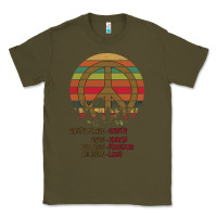 Army Green Birthplace Earth Race Human Peace Sign Hippie Classic Tee - Bettercallsaul