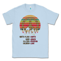Dusty Blue Birthplace Earth Race Human Peace Sign Hippie Classic Tee - Bettercallsaul