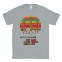 Heather Grey Birthplace Earth Race Human Peace Sign Hippie Classic Tee - Bettercallsaul