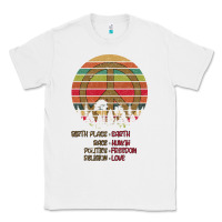 White Birthplace Earth Race Human Peace Sign Hippie Classic Tee - Bettercallsaul